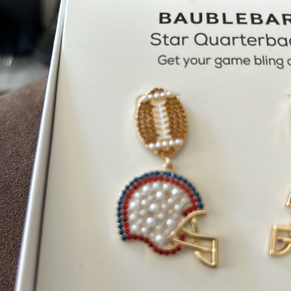 Baublebar Star quarterback, get your game bling on appr 2 inch drop earring - Picture 3 of 7
